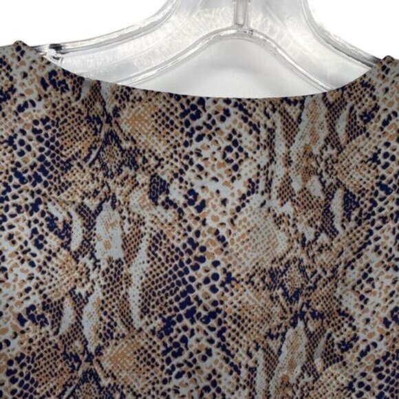 Adrienne Snakeskin Print Puff Balloon Sleeve Blouse Mobwife Top - Picture 9 of 10